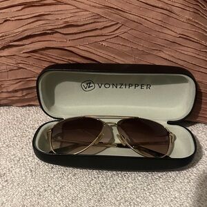 Von Zipper Gold Aviator Sunglasses